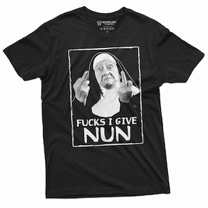 Men&#39;s Funny Shirt Nun Shirt F*CKS I Give Nun Shirt Humorous Gifts Unholy Shirt Gothic Gifts Funny Birthday Tee Funny Nun T-Shirts