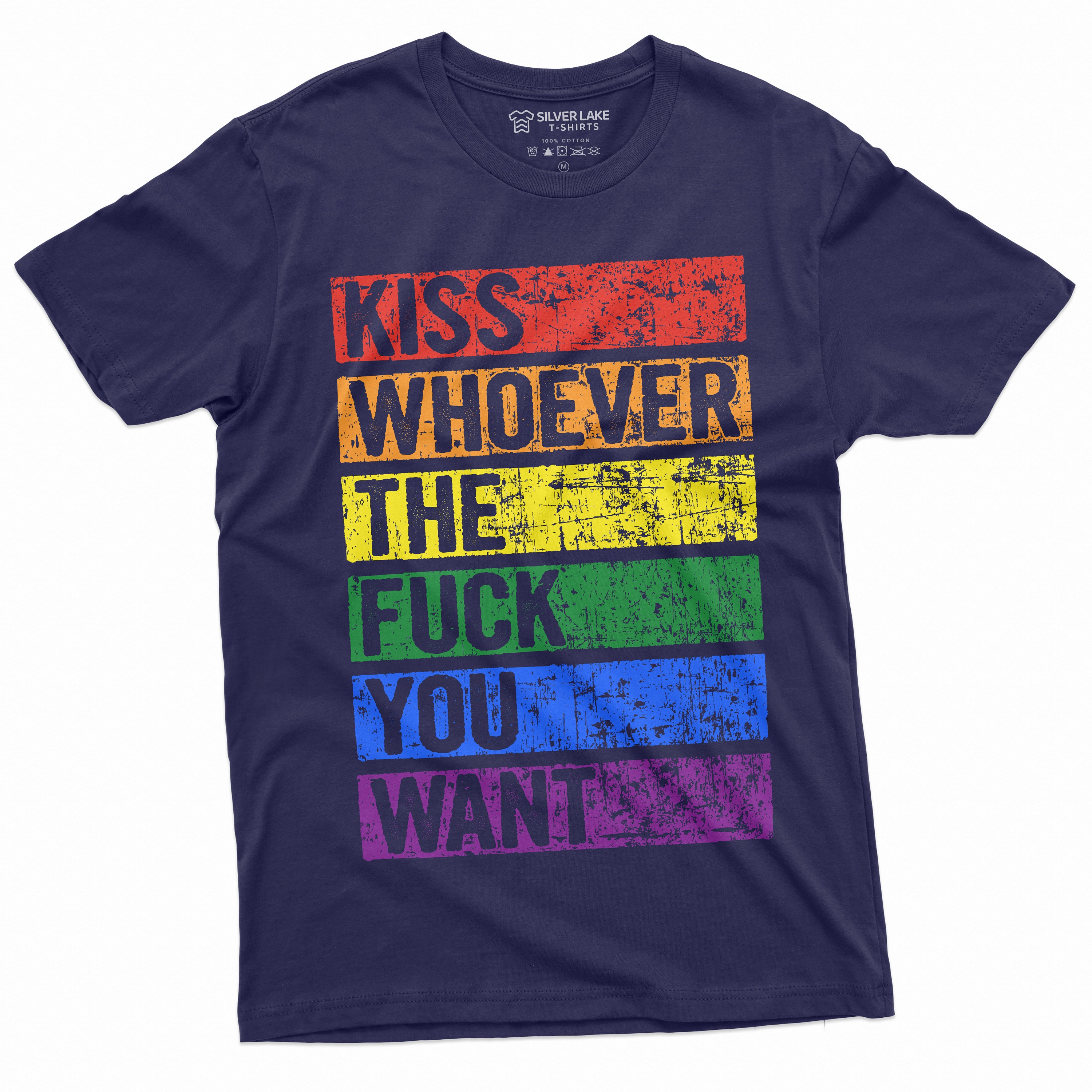 Kiss Whoever The Fuck You Want T-Shirt Lgbt Flag Kiss Whoever The Fuck You Want T-Shirt Lgbt Flag