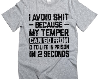 Camiseta divertida para hombre con frase "Mal carácter", regalo humorístico, regalo de cumpleaños para él y ella, unisex para hombre y mujer.