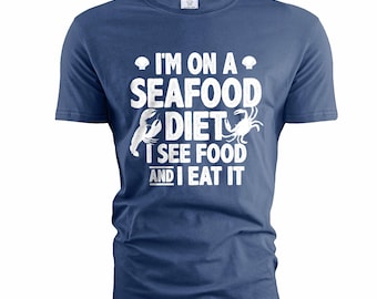 Camiseta divertida de mariscos, camiseta moderna de mariscos, regalo humorístico para amantes de los mariscos, regalos gastronómicos, camiseta unisex para hombre y mujer.