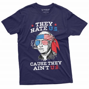 Funny 4th Of July T-Shirt They Hate U.S Cuz They Ain't U.S Shirt Fourth Of July Gift US Patriotic Shirt 4th July Party Shirt 4th July Gifts Navy Blue