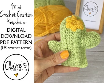 Mini Crochet Cactus Keychain Pattern (PDF Download)