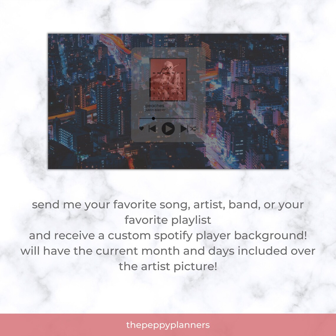 Custom Desktop Wallpaper Spotify Player Desktop Background | Etsy