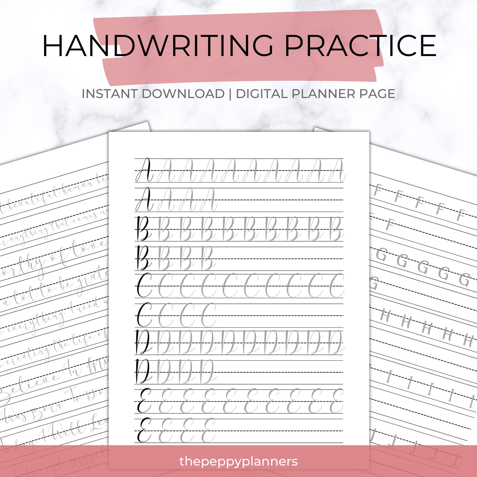 Digital Handwriting Font Handwriting Handwriting Practice Etsy