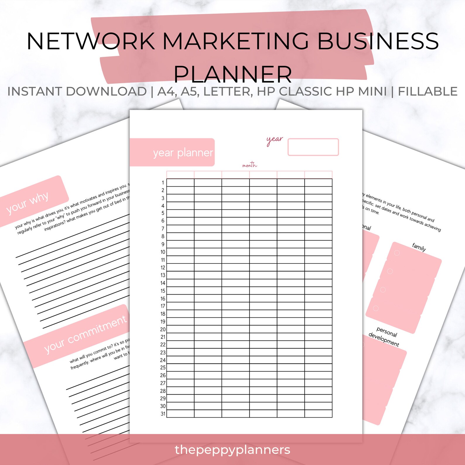Printable Network Marketing Business Planner Success Planner Etsy