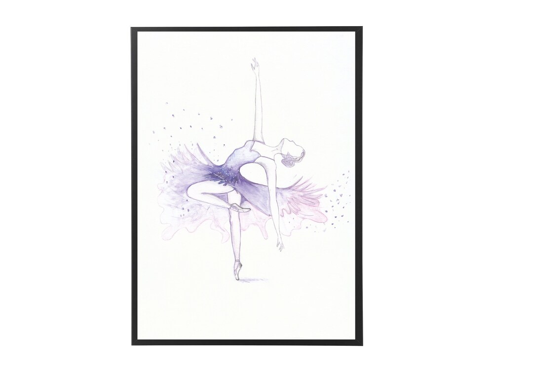 Ballerina Art Print, Ballet Wall Art, Watercolor Ballerina Painting