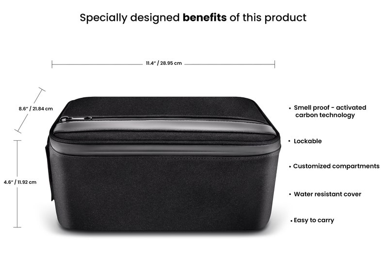 MYSTE XXXL Storage Box Extra Large EU stock Odor proof, Lockable, Stash Box Premium Black Smell Proof / Smell-Proof image 2