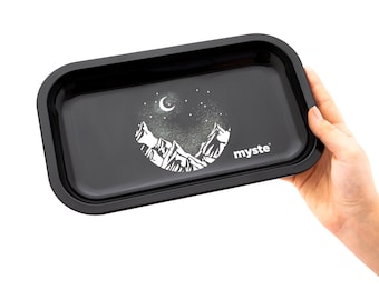 MYSTE STARS Großes Rolling Tray (27cm x 16cm; EU Lager) Premium mit Abgerundeten Kanten, Kräuter Rolling Tray +[Paarable with grinder], Set 4 Her Him