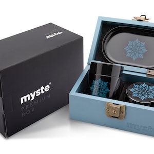 MYSTE Zodiac stock UE Scatola portaoggetti con accessori, smerigliatrice grande 63 mm, set antiodore in legno, kit combinato Stashbox Premium con serratura immagine 9