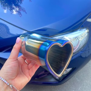 Burnt Tip Heart Shaped Exhaust Tip Tailpipe Tip Professional Weld On Stainless Steel - 2.25/2.5/3 Inch Universal Fit