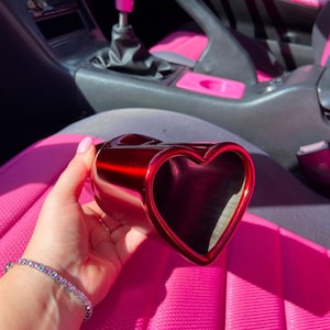 Metallic Candy Red Heart Shaped Exhaust Tip Tailpipe Tip Professional Weld On Stainless Steel - 2.25/2.5/3 Inch Universal Fit