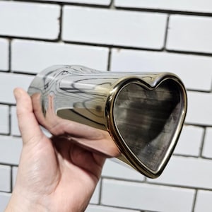 Gold Tip Heart Shaped Exhaust Tip Tailpipe Tip Professional Weld On Stainless Steel - 2.25/2.5/3 Inch Universal Fit