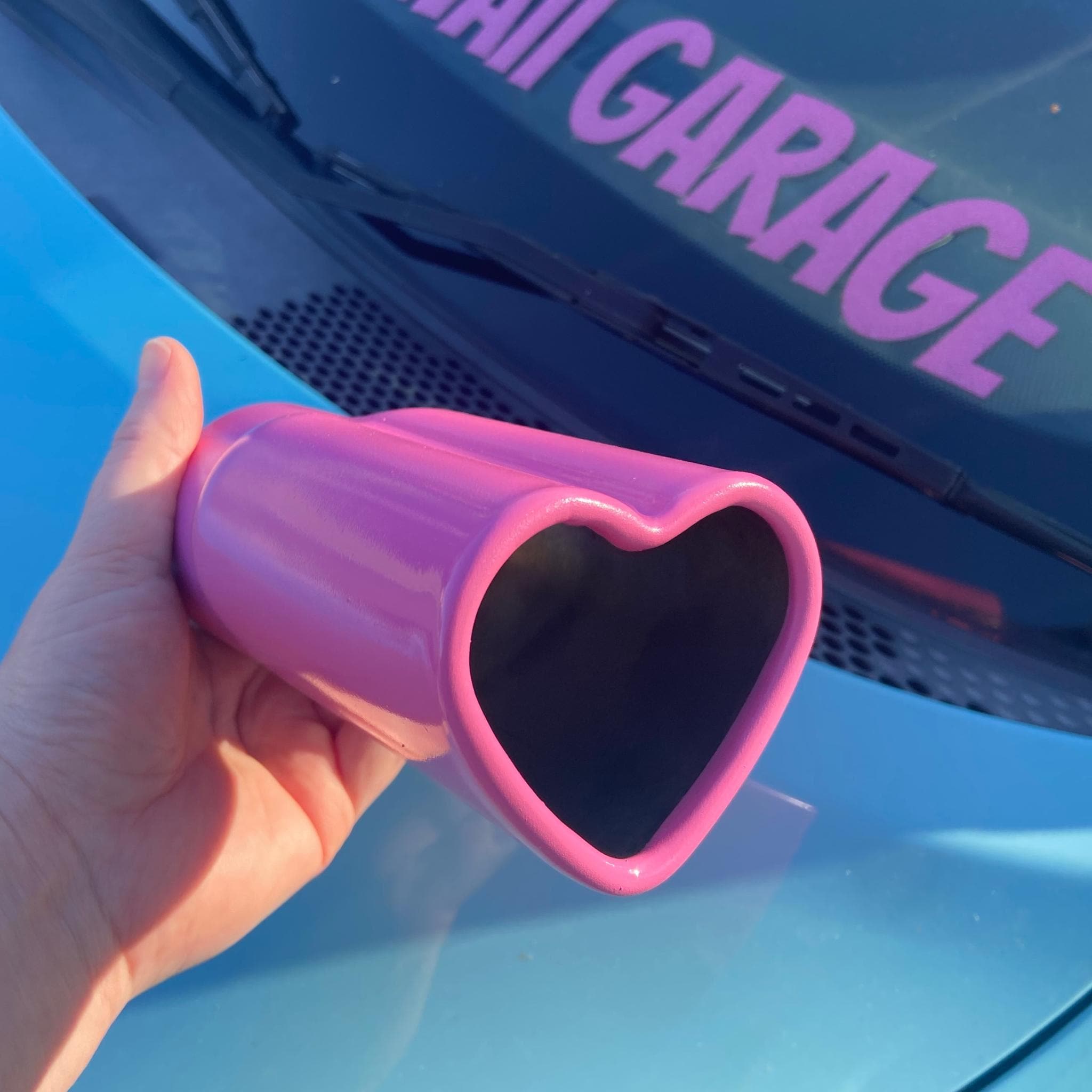 Car Accessories Universal Heart Shape Style Stainless Steel Exhaust