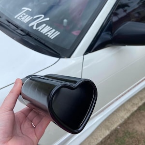 Shadow Black Heart Shaped Exhaust Tip Tailpipe Tip Professional Weld On Stainless Steel - 2.25/2.5/3 Inch Universal Fit