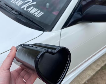 Shadow Black Heart Exhaust Tip – Weld On, Stainless Steel