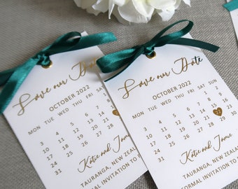 Real Foil and Ribbon Save the Dates Multiple Colours