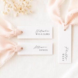 Custom Minimalist Place Cards, Modern Thin Wedding Place Cards