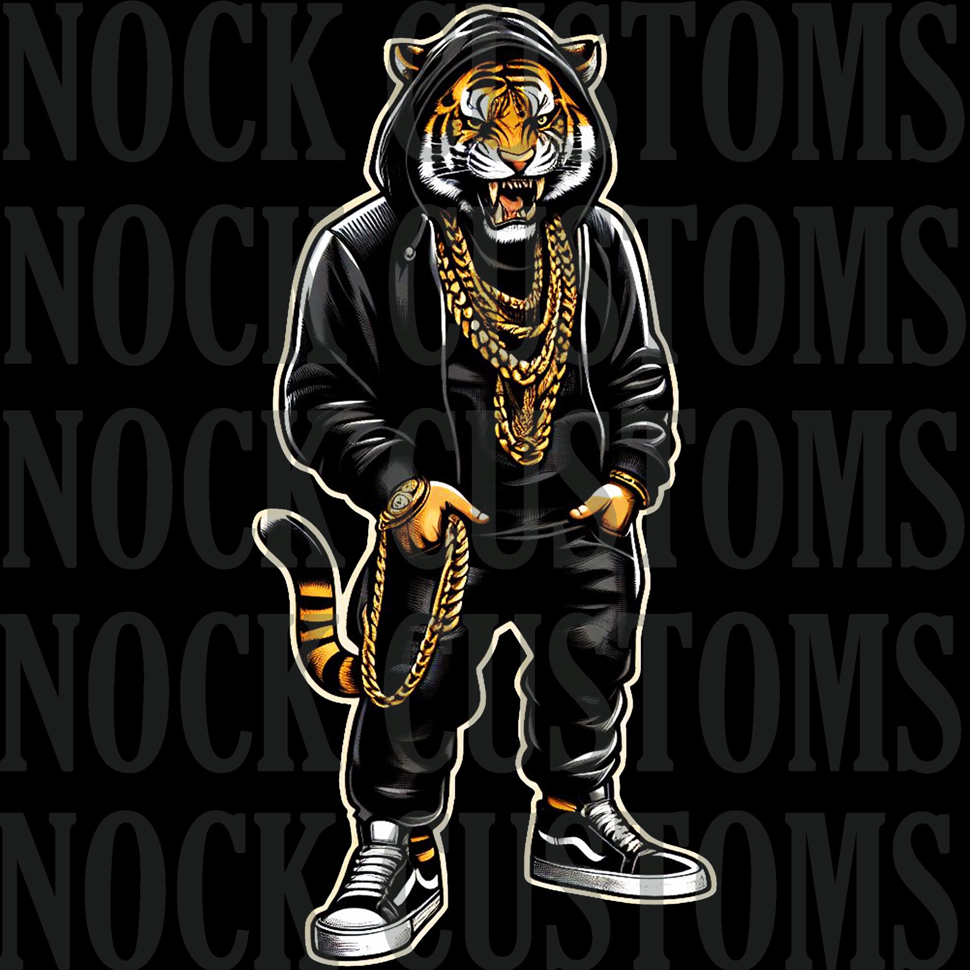 Urban Tiger PNG Clipart: Gold Chain, Hoodie (digital Download) - Etsy