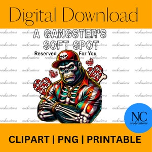 Urban Gorilla Street Art PNG: Hip Hop Ape Illustration (Digital Download)