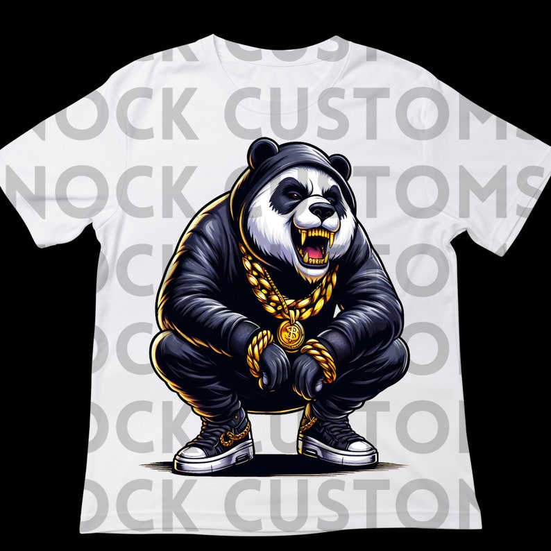 Panda Gangster Streetwise Charm Tshirt Design