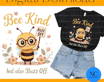 Sé amable, pero también lárgate - Abeja divertida PNG
