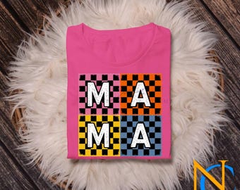 Checkered Mama PNG: Retro Mothers Day Design (Digital Download)