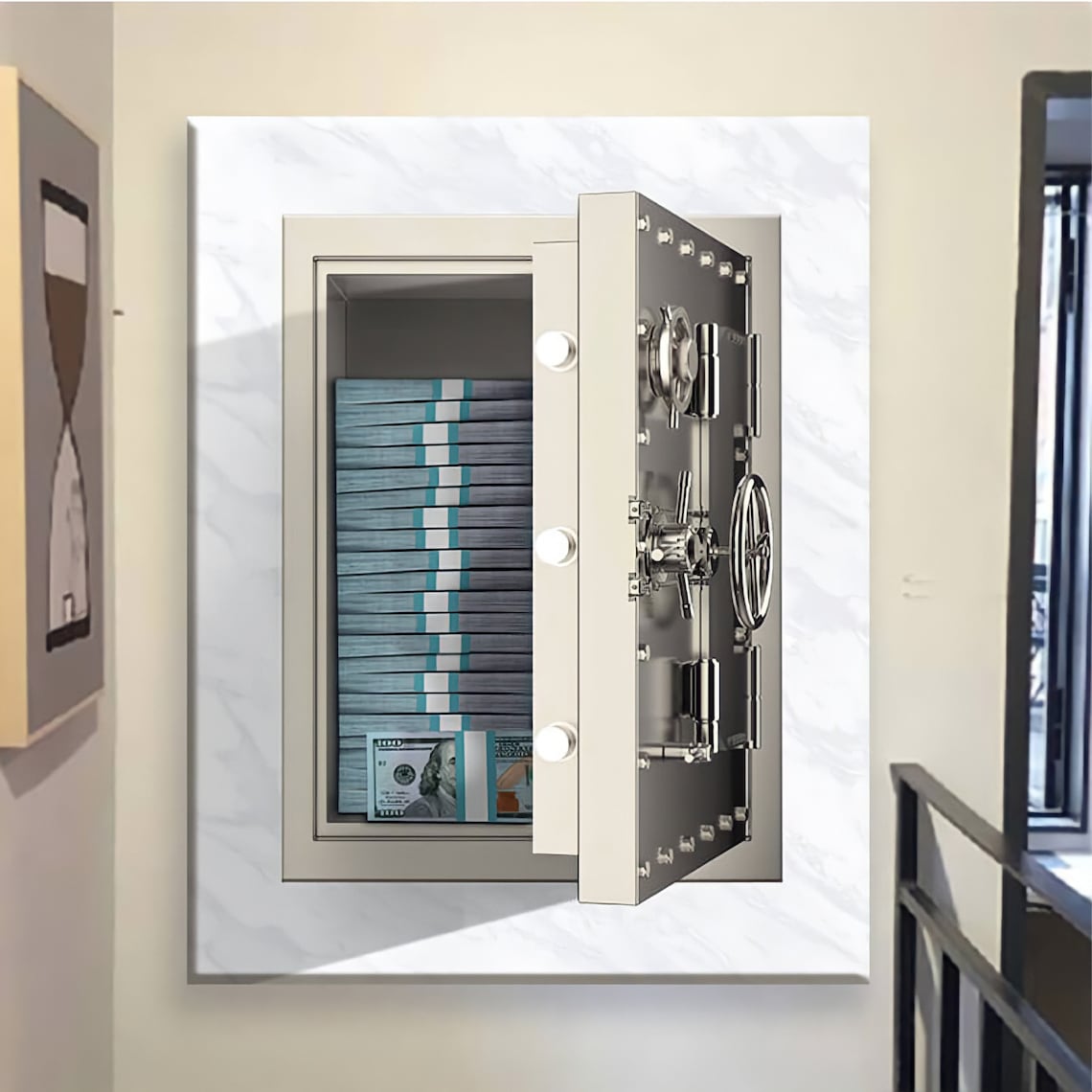 Safe With Money Canvas Art Fake Safe with Money Office Safe Etsy