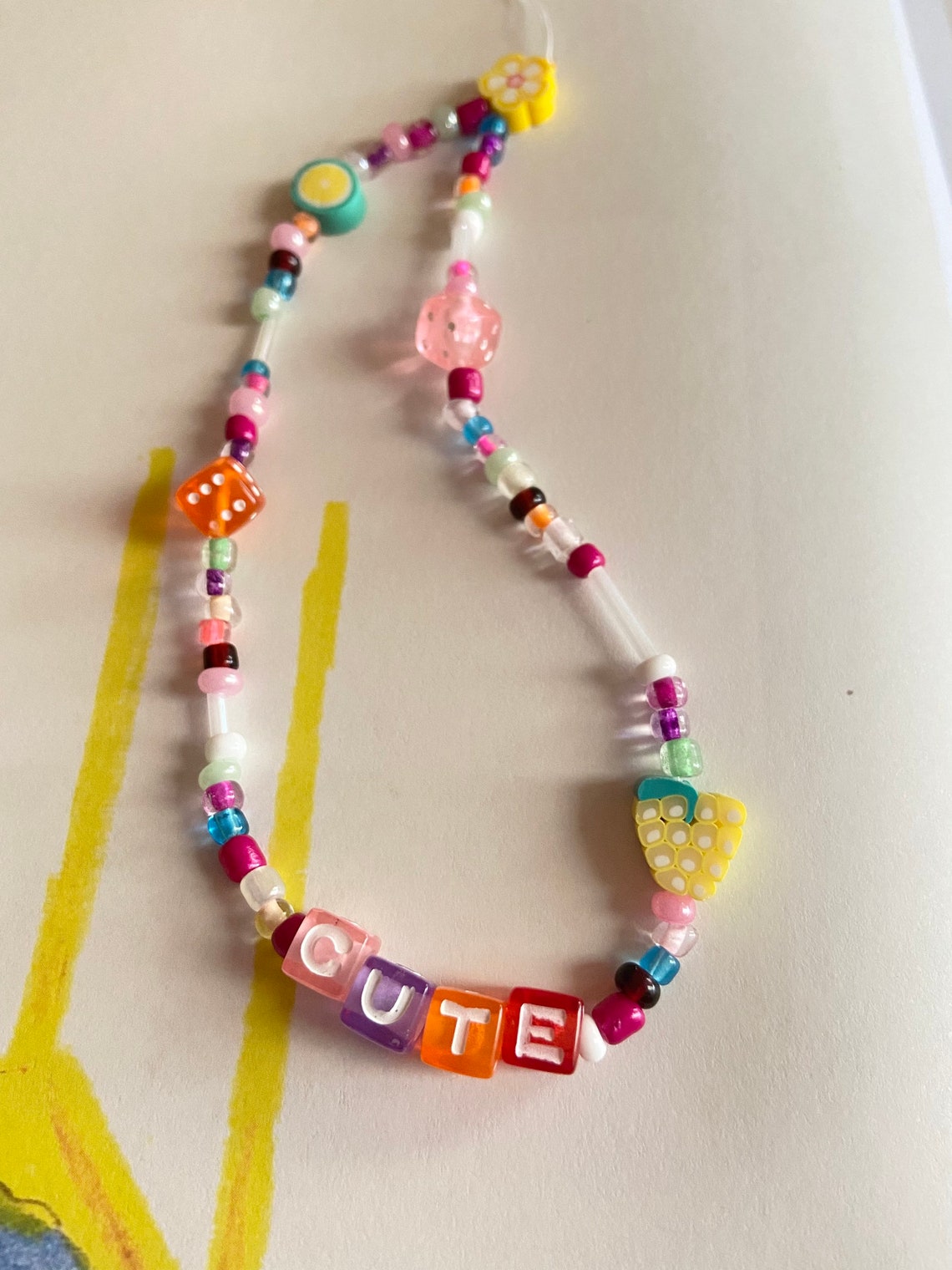 Multicoloured Phone Chain Charm Etsy