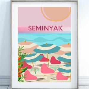 Bali Beach Travel Poster of Seminyak