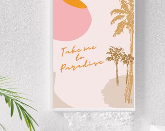 Art Deco Miami Palm Tree Inspired Print