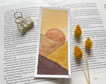 handmade bookmark | Sunrise | Watercolor | special bookmark | Metal Bookmarks