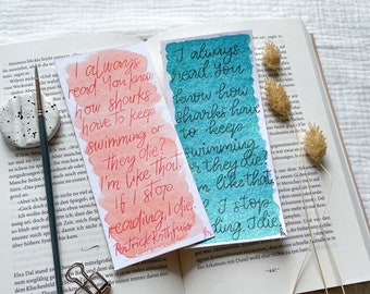 handmade bookmark | Quote | I always read | Kingkiller Chronicle | Patrick Rothfuss | Fantasy book