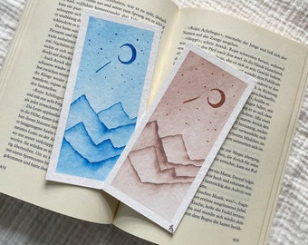 handgemachtes Lesezeichen | Einzelstück | Aquarell Lesezeichen | Büchergeschenk