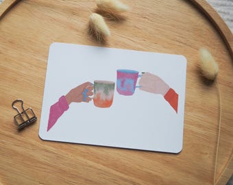 Karte Tee | Karte beste Freundin | Freundschaft Tee trinken