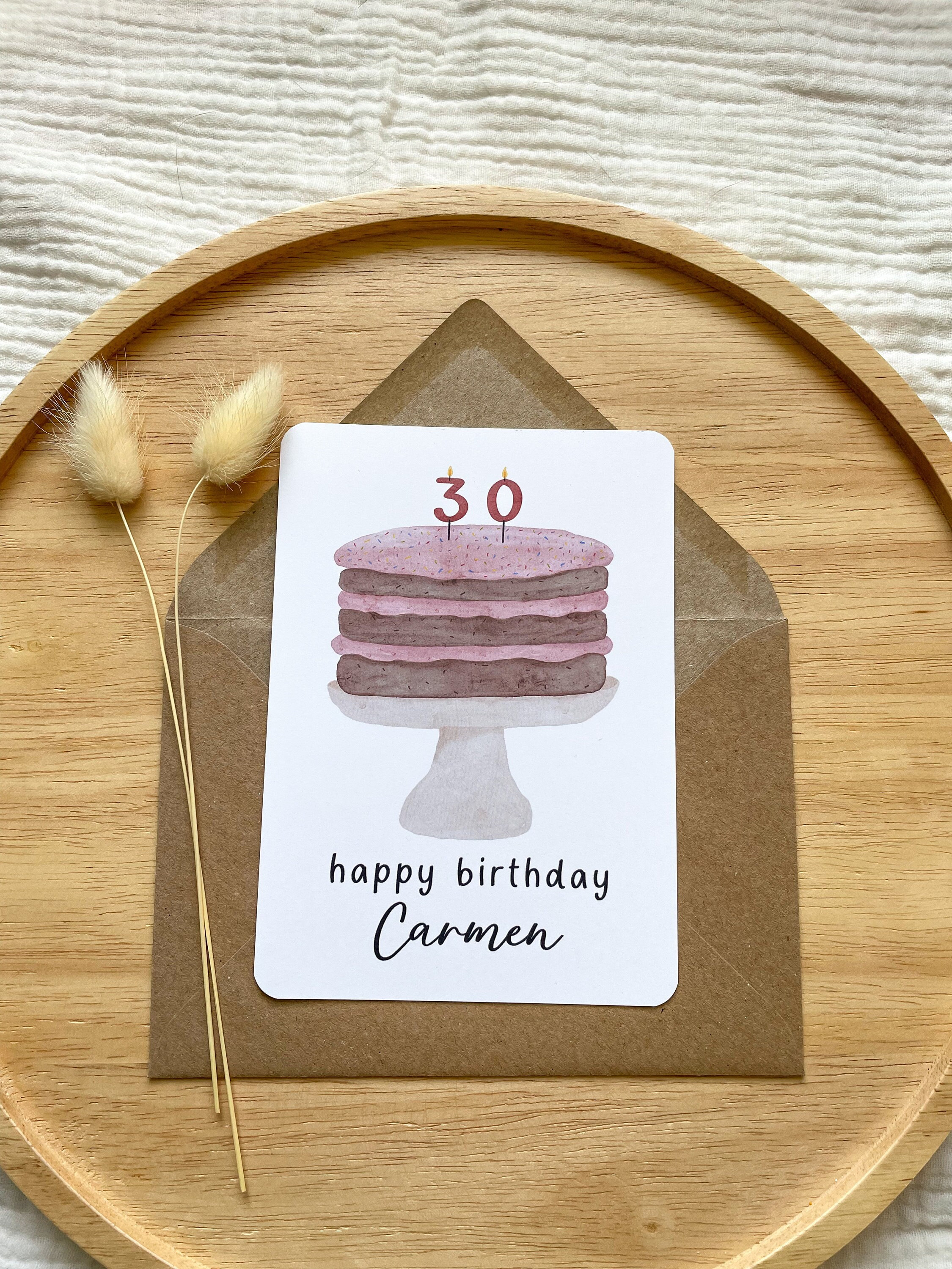 Birthday card personalized | Birthday card name | 40th birthday | Card personalized | Round birthday