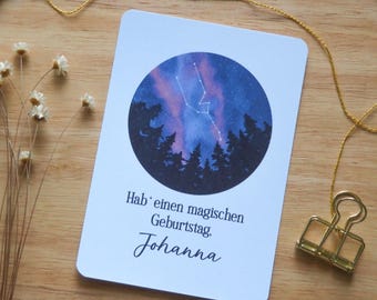 Geburtstagskarte personalisiert | Geburtstag Karte Name | Sternzeichen Karte | Karte personalisiert | Glückwunsch Sternzeichen
