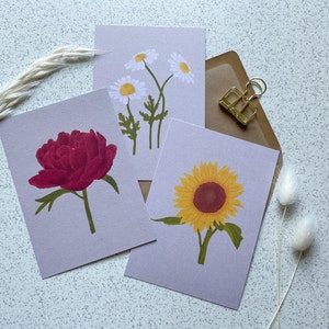 Postkarten Set Blumen | Frühling Karte | Aquarell Postkarte | Sommer Karte
