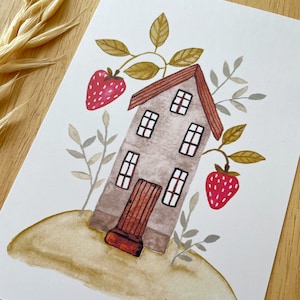 Karte Umzug Karte Eigenheim Neue Wohnung Glückwunsch Aquarell Bild 5