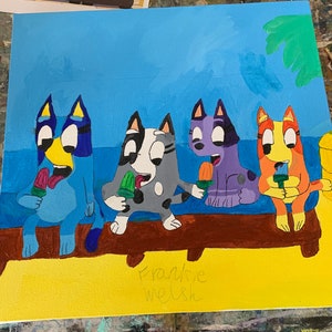 Bluey Muffin-sokken en bingo-canvas