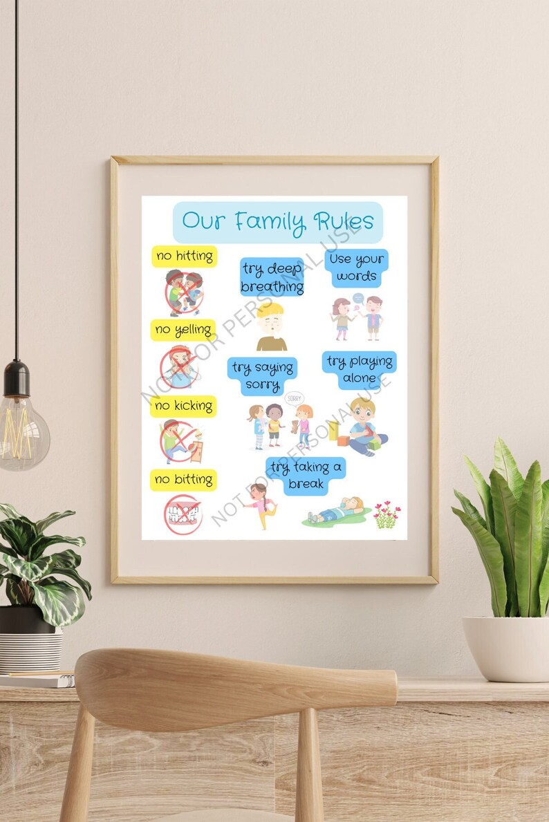 House Rules Printable for Young Children - Etsy