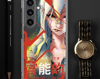 Cyberpunk Burning Gaze Samsung Case Techwear - Elegant Phone Case - s21 s22 s23 s24 ultra