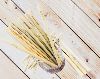 Personalized Gift, Reusable Bamboo Straws, Birthday Christmas Gift, Bamboo Straw sets, Wedding Favor, Zero Waste Gift Bulk Vegan EcoFriendly