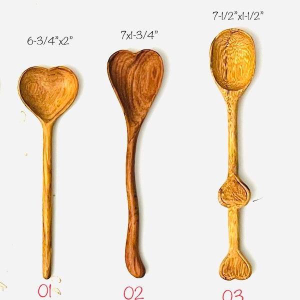 Heart Wooden Spoon, Organic Love Kitchen Utensil, Natural Timber Tableware Handmade, Vintage Serving Spoons, Crafted Eco Gift Set