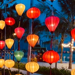 Silk Lantern, Home Décor Lantern, Moon Festival Lantern, Outdoor Festival Decor, Vietnamese Lantern from Hoi An, Mid Autumn Festival Lantern