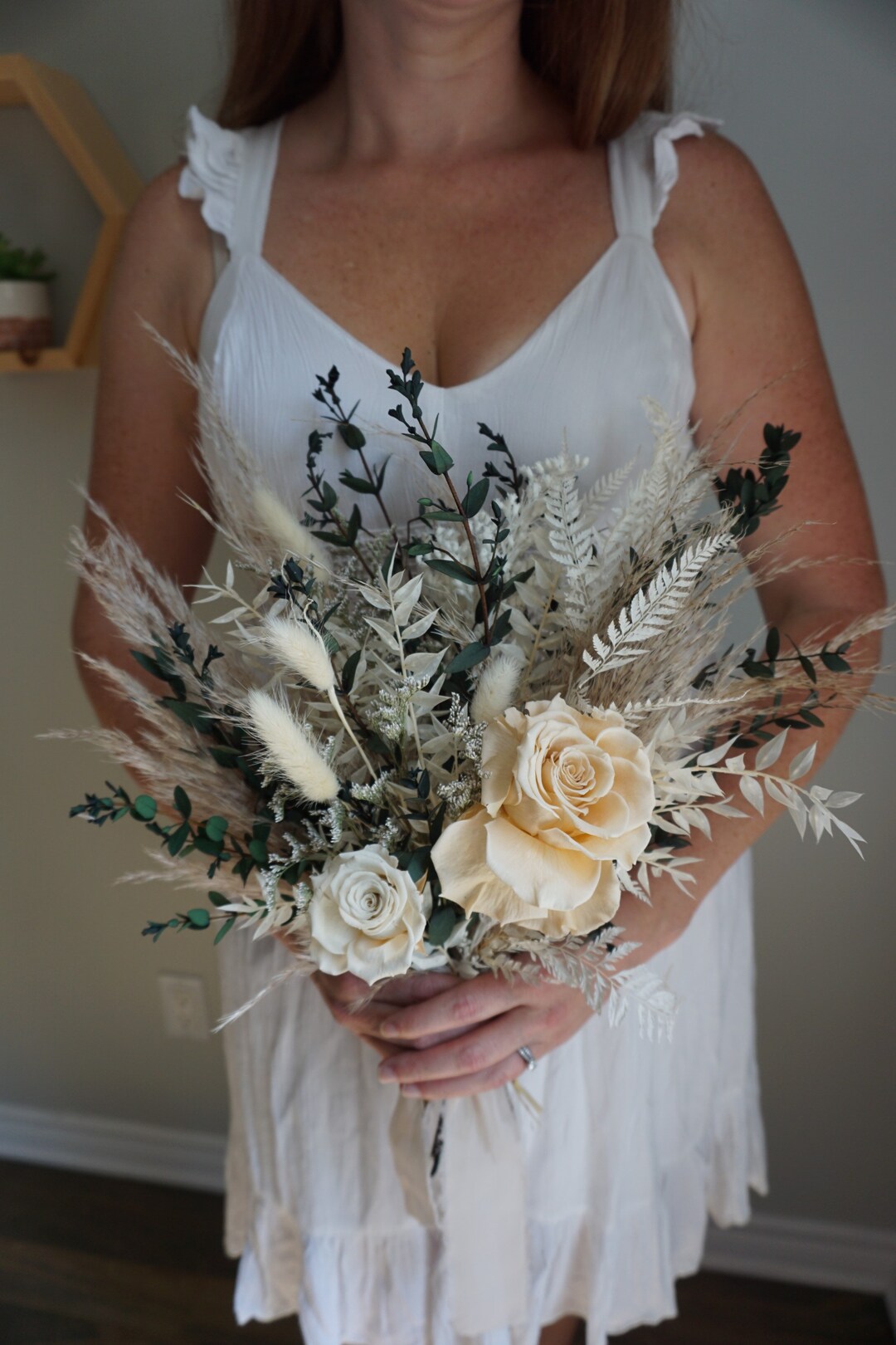 Boho Dried Flower Bouquet, Bridal Bouquet, Boho Wedding Flower, Dried