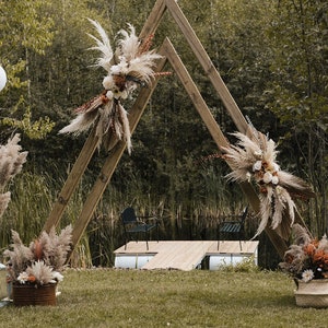 Arc triangulaire en bois pour cérémonie de mariage, arche en bois, décor  rustique, décorations pour jardin, fêtes - AliExpress