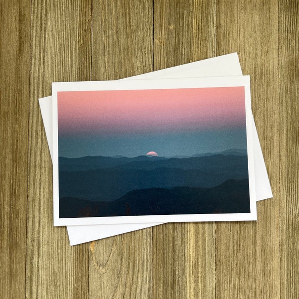 Max Patch Moonrise | Blank Notecard + Envelope | Blue Ridge Mountains, NC