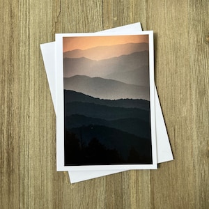 Strati Blue Ridge / Biglietto vuoto + busta / Montagne Blue Ridge, Carolina del Nord