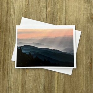 Blue Ridge Parkway Sunset / Biglietto vuoto + busta / Blue Ridge Mountains, Carolina del Nord