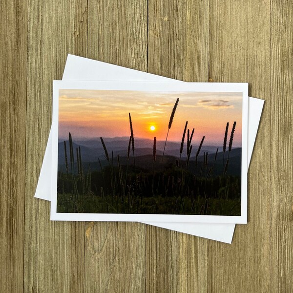 Max Patch Sunset | Blank Notecard + Envelope | Appalachian Trail | Blue Ridge Mountains, NC